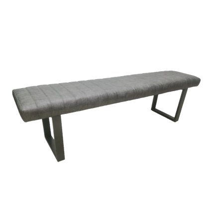 Fusion Oak Retro Stitch Upholstered Dining Bench in Graphite Fusion Oak Retro Stitch Upholstered Dining Bench in Graphite