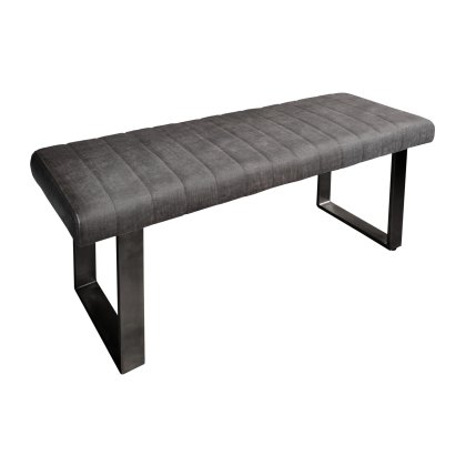 Fusion Oak Retro Stitch 1.2m Low Bench in Graphite Fusion Oak Retro Stitch 1.2m Low Bench in Graphite