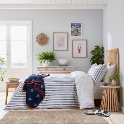 Helena Springfield Elwood Stripe Blue Duvet Cover Set Helena Springfield Elwood Stripe Blue Duvet Cover Set