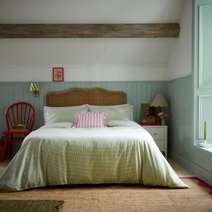 Helena Springfield Gingham Print Green Duvet Cover Set Helena Springfield Gingham Print Green Duvet Cover Set