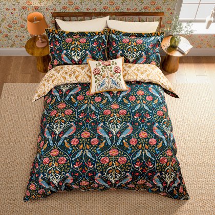 Morris & Co Seasons By May Indigo Duvet Cover Set Morris & Co Seasons By May Indigo Duvet Cover Set