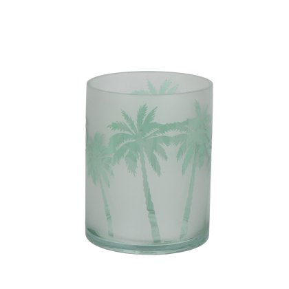 Kaemingk Palm Tree Hurricane Vase Kaemingk Palm Tree Hurricane Vase
