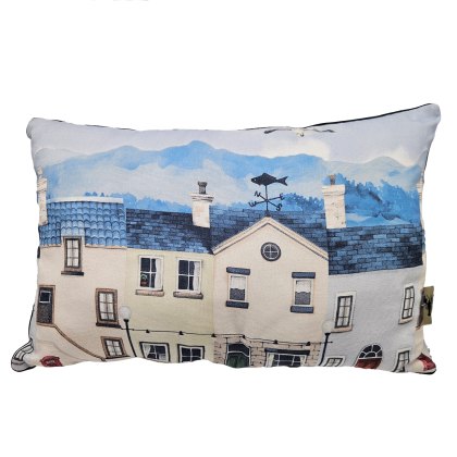Lobster Creek Coastal Fishing Village Cushion Lobster Creek Coastal Fishing Village Cushion