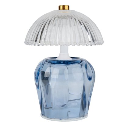 Candlelight Vintage Glass Battery LED Lamp Blue Candlelight Vintage Glass Battery LED Lamp Blue