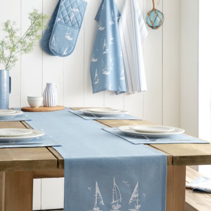 Catherine Lansfield Salcombe Boats Blue Runner Catherine Lansfield Salcombe Boats Blue Runner