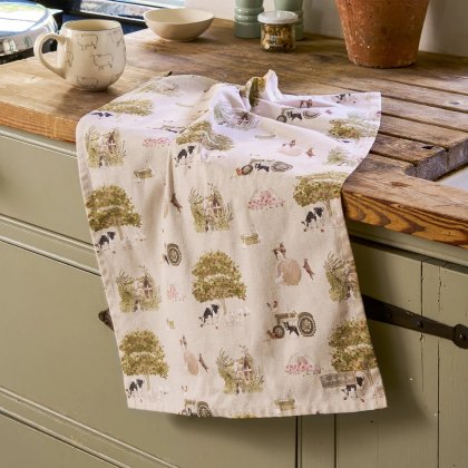 Sophie Allport Farm Friends Scene Tea Towel Sophie Allport Farm Friends Scene Tea Towel