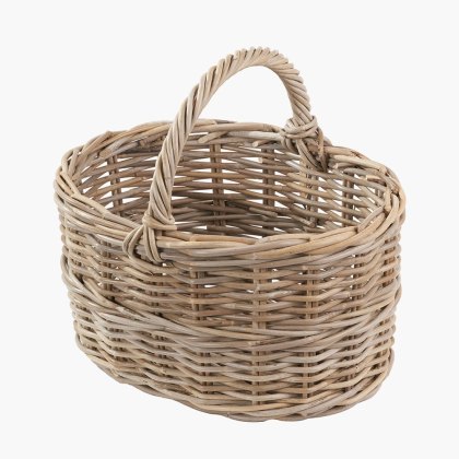 Pacific Tobs Grey Kubu Rattan Straight Sided Shop Basket Pacific Tobs Grey Kubu Rattan Straight Sided Shop Basket