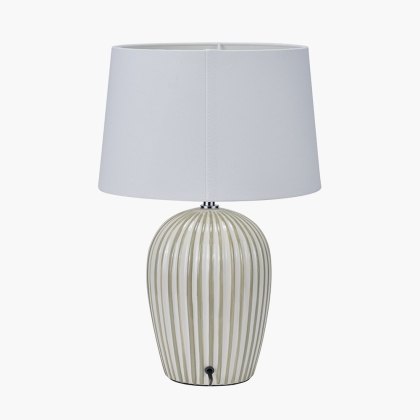 Pacific Cannes Sage And White Stripe Ceramic Table Lamp Pacific Cannes Sage And White Stripe Ceramic Table Lamp
