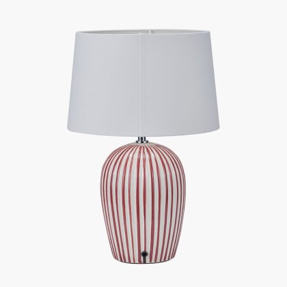 Pacific Cannes Mulberry And White Stripe Ceramic Table Lamp Pacific Cannes Mulberry And White Stripe Ceramic Table Lamp