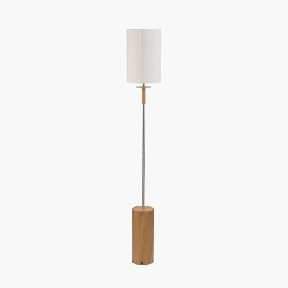 Pacific Bonham Natural Wood Veneer And Silver Metal Floor Lamp Pacific Bonham Natural Wood Veneer And Silver Metal Floor Lamp