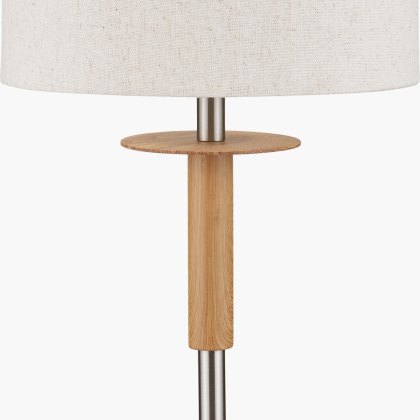 Pacific Bonham Natural Wood Veneer And Silver Metal Floor Lamp Pacific Bonham Natural Wood Veneer And Silver Metal Floor Lamp