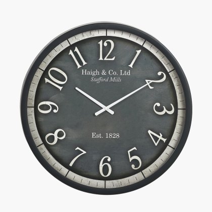 Pacific Black Wood Effect Black Faced Round Wall Clock Pacific Black Wood Effect Black Faced Round Wall Clock