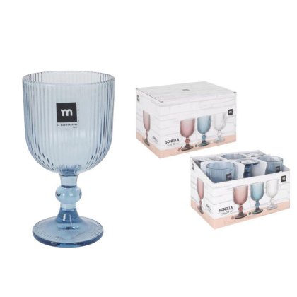 The Spanish Company Sonella Set of 6 Blue Wine Glasses The Spanish Company Sonella Set of 6 Blue Wine Glasses