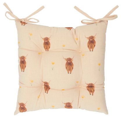 Wylder Ramble Highland Cow Seat Pad Pair Natural Wylder Ramble Highland Cow Seat Pad Pair Natural