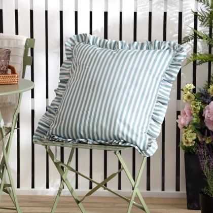 Wylder Millie Ruffle Outdoor Cushion Duck Egg Blue Wylder Millie Ruffle Outdoor Cushion Duck Egg Blue