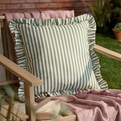 Wylder Millie Ruffle Outdoor Cushion Green Wylder Millie Ruffle Outdoor Cushion Green