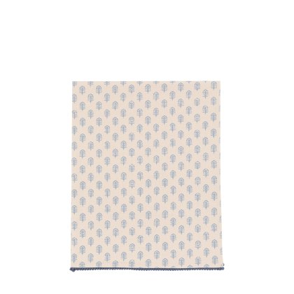 Gallery Direct Fleur Floral Stamp Table Runner Blue Gallery Direct Fleur Floral Stamp Table Runner Blue