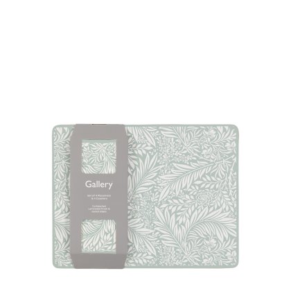 Gallery Direct Farmhouse Blue Leaf Placemat and Coaster Set Gallery Direct Farmhouse Blue Leaf Placemat and Coaster Set