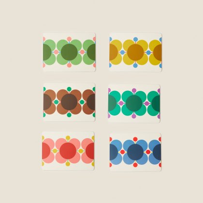 Orla Kiely Atomic Flower Set of 6 Placemats Orla Kiely Atomic Flower Set of 6 Placemats
