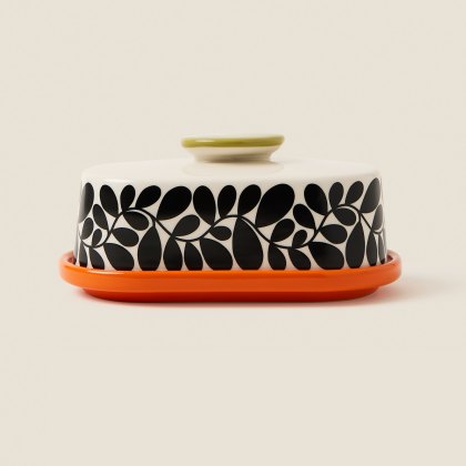 Orla Kiely Sycamore Stripe Butter Dish Orange Orla Kiely Sycamore Stripe Butter Dish Orange