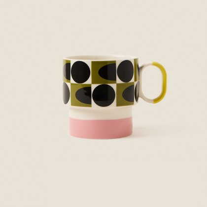 Orla Kiely Spot Square Oval Mug Pink Orla Kiely Spot Square Oval Mug Pink