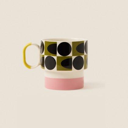 Orla Kiely Spot Square Oval Mug Pink Orla Kiely Spot Square Oval Mug Pink