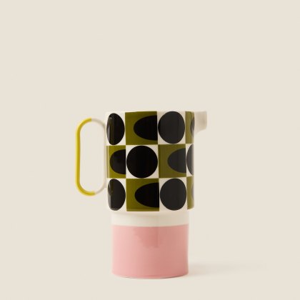 Orla Kiely Spot Square Oval Pitcher Vase 1.5L Pink Orla Kiely Spot Square Oval Pitcher Vase 1.5L Pink