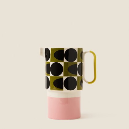 Orla Kiely Spot Square Oval Pitcher Vase 1.5L Pink Orla Kiely Spot Square Oval Pitcher Vase 1.5L Pink