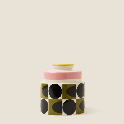 Orla Kiely Spot Square Oval Storage Jar Pink Orla Kiely Spot Square Oval Storage Jar Pink