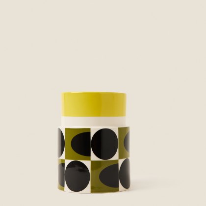 Orla Kiely Spot Square Oval Utensil Pot Yellow Orla Kiely Spot Square Oval Utensil Pot Yellow