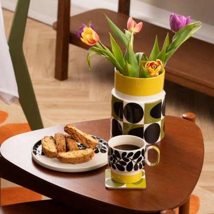 Orla Kiely Spot Square Oval Utensil Pot Yellow Orla Kiely Spot Square Oval Utensil Pot Yellow
