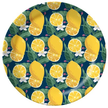 Tradestock Recipe Thief Lemon Round Melamine Tray Tradestock Recipe Thief Lemon Round Melamine Tray