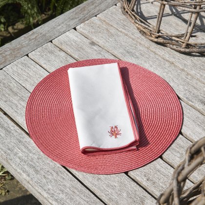 Waltons Embroided Napkin Lobster Set of 2 Waltons Embroided Napkin Lobster Set of 2