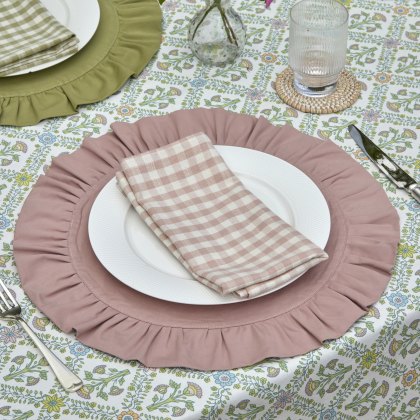 Waltons Gingham Napkin Plaster Pink Set of 4 Waltons Gingham Napkin Plaster Pink Set of 4