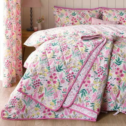 Catherine Lansfield Tilly Floral Pink Bedspread Catherine Lansfield Tilly Floral Pink Bedspread