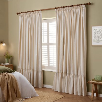 Wylder Birdie Stripe Pencil Pleat Curtains Oatmilk Wylder Birdie Stripe Pencil Pleat Curtains Oatmilk