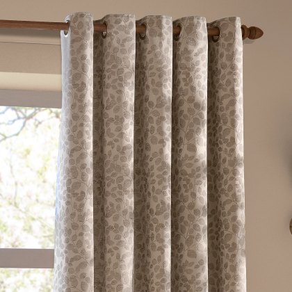 Wylder Grace Leaf Eyelet Curtains Taupe Wylder Grace Leaf Eyelet Curtains Taupe