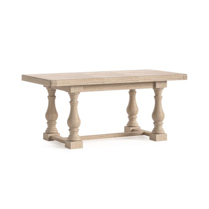 Casterton White Wash Large Extending Trestle Table & 6 Button Back Chairs Casterton White Wash Large Extending Trestle Table & 6 Button Back Chairs