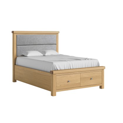Casterton Bed Frame with Grey Headboard and Drawers Casterton Bed Frame with Grey Headboard and Drawers