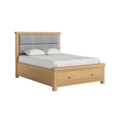 Casterton Bed Frame with Grey Headboard and Drawers Casterton Bed Frame with Grey Headboard and Drawers
