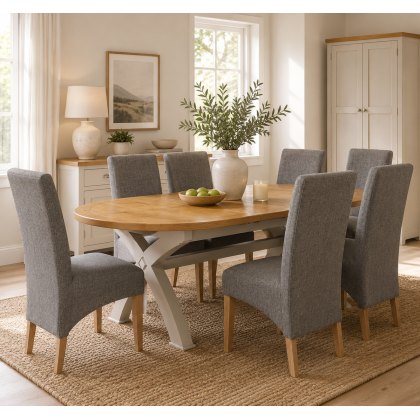 Kingsbury Stone Extending Oval Dining Table Kingsbury Stone Extending Oval Dining Table