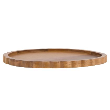 Gallery Direct Scallop Round Mango Wood Board Gallery Direct Scallop Round Mango Wood Board