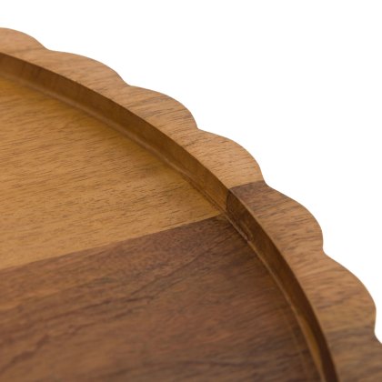 Gallery Direct Scallop Round Mango Wood Board Gallery Direct Scallop Round Mango Wood Board