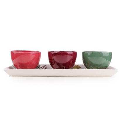 Candlelight Fig & Pomegranate dipping Bowls Set Of 3 Candlelight Fig & Pomegranate dipping Bowls Set Of 3