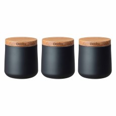 Denby Set of 3 Black Storage Cannisters Denby Set of 3 Black Storage Cannisters