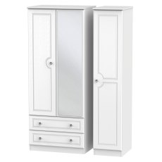 Krystal Triple 2 Drawer Mirror Wardrobe Krystal Triple 2 Drawer Mirror Wardrobe