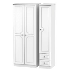 Krystal Tall Triple Plain + Drawer Wardrobe Krystal Tall Triple Plain + Drawer Wardrobe