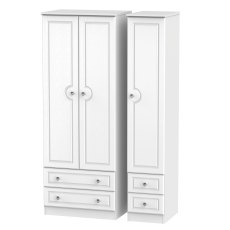 Krystal Tall Triple 2 Drawer + Drawer Wardrobe Krystal Tall Triple 2 Drawer + Drawer Wardrobe