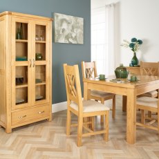 Gloucester Oak Display Cabinet With Glass Doors