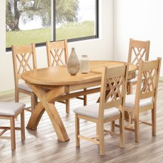 Gloucester Oak Oval 1.8m Cross Leg Dining Table Gloucester Oak Oval 1.8m Cross Leg Dining Table
